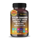 Ceylon Cinnamon Apple Cider Vinegar Turmeric 생강 뿌리 Berberine Gymnema sylvestre 우유 이틀 Licorice -150 캡슐 - 미국에서 만든