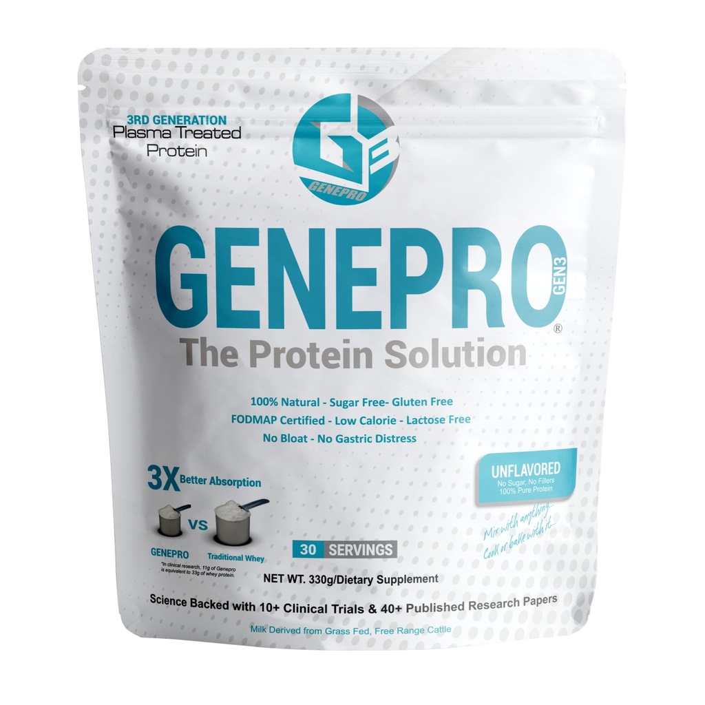 Unflavored Protein Powder - 새로운 공식 - Lactose-Free, Gluten-Free, & Non-GMO Whey Isolate 보충 Shake (3 세대, 30 서빙)