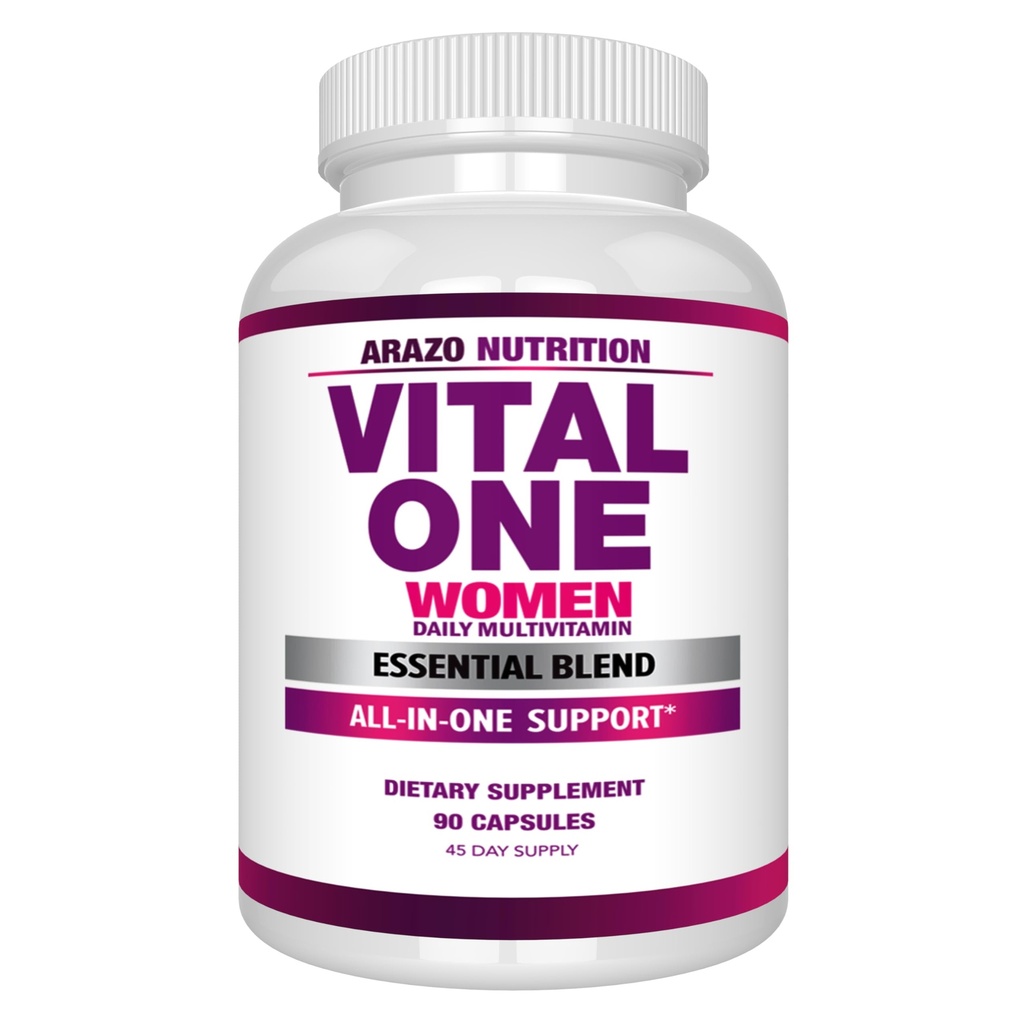 Arazo 영양 Vital 한 Multivitamin 여성 - 매일 전체 식품 보충 - 90 Vegan 캡슐