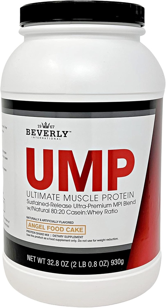 비벌리 국제 UMP 단백질 분말, 천사 음식 케이크. 독특한 Whey-Casein 비율은 Lean 근육을 건설합니다. 소화하기 쉽습니다. Bloat 없음. (32.8 oz) 2lb.8 oz