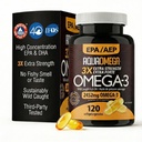 세 배 힘 Omega 3 물고기 기름은, 높은 EPA 물고기 기름 Omega 3 보충교재, 비타민 D, 높은 힘 Omega3 보충교재, 120 Softgels, Unflavored를 가진 EPA와 DHA Omega3 지방산을 보충합니다