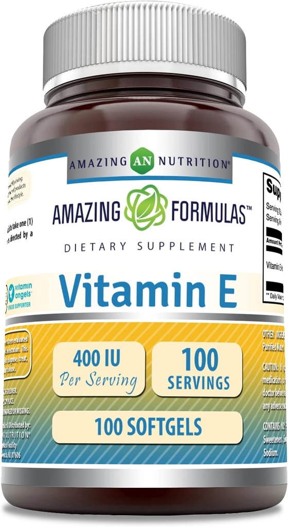 놀랄만한 수식 비타민 E 400 IU 당 서빙 보충교재 | Non-GMO | 글루텐 프리 (100 Softgels)