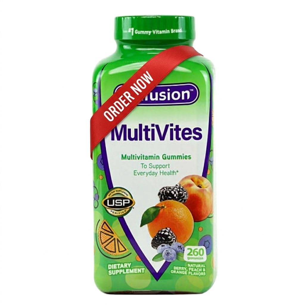 Vitafusions Multivites Gummies 260 ct, 매일 건강 지원 - (팩 1) 7 일 알약 케이스 포함