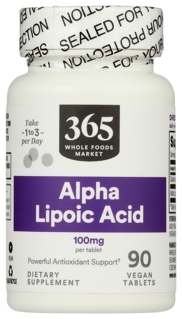 전체적인 음식 시장, 알파 Lipoic 산 100mg, 90 조사에 의하여 365