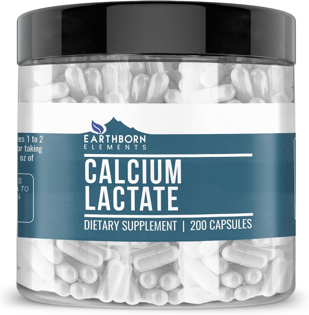 Earthborn 성분 칼슘 Lactate (200의 캡슐) 칼슘 보충교재