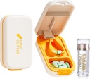 알약 커터 | 소형 알약용 베스트 알약 커터 | 미국 디자인|Cuts Vitamin Pill Splitter with Crystal Acrylic Pill Box