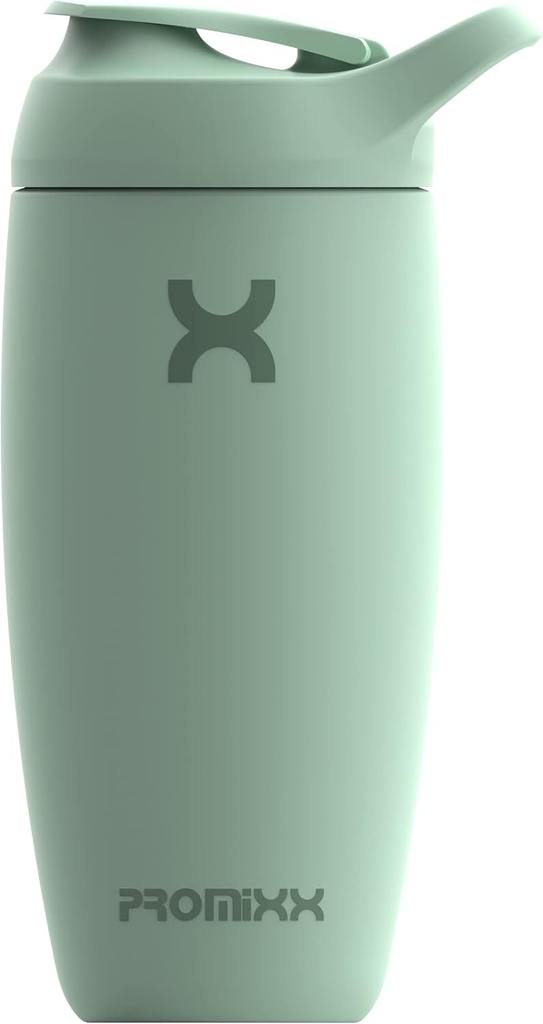Promixx Pursuit 셰이커 병은 스테인리스 물병 및 셰이커 컵, 18oz, Seagrass 녹색을 격리했습니다