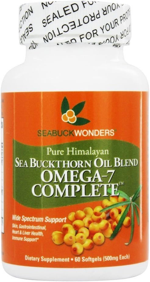 Seabuck Wonders 바다 Buckthorn 오메가 7 완료 - 500 mg - 60 Softgels
