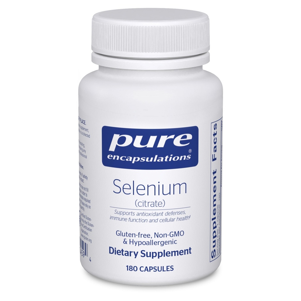 Pure Encapsulations Selenium (Citrate) - 면역 체계 지원 & 세포질 건강 - 산화 보충교재 - 지원 혈액 Flow* - 글루텐 자유로운 & 채식주의자 - 180의 캡슐