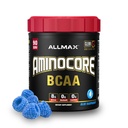 운동 근육 회복 & 증가한 내구시간을 위한 ALLMAX AMINOCORE BCAA 분말 - 설탕 자유로운, 충전물 없음 8.18 그램 Bcaas 아미노산, 여자를 위한 B 비타민 및 남자 90 서빙 | 파란 라즈베리, 1035g