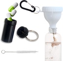 단백질 분말 Funnel 세트 여행 단백질 분말 콘테이너 1개의 Carabiner 1개의 솔 및 1개의 소형 주머니 알약 체육관 전 운동 보충교재 분말 Funnels를 방지하기 위하여 강화된 백색