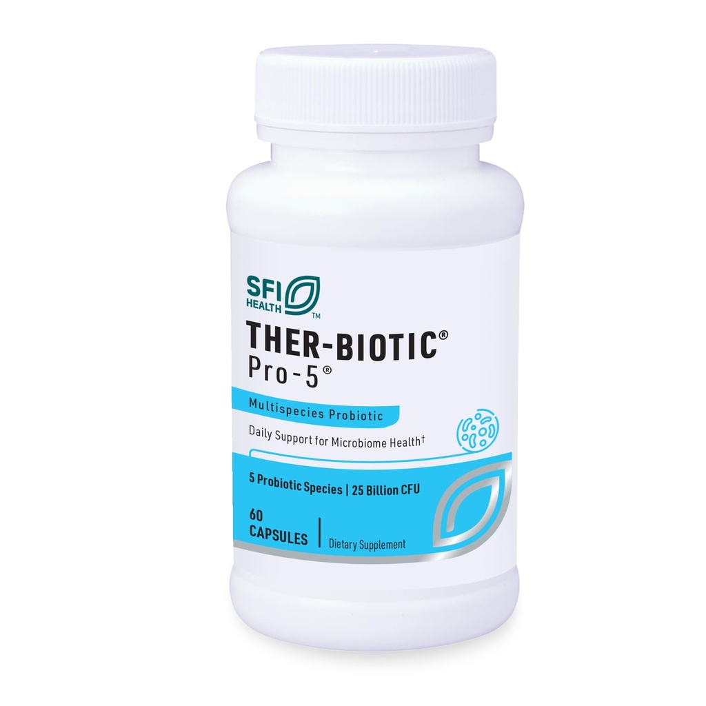 Klaire Labs SFI 건강 Pro-5 Probiotic - 25 Billion CFU High Dose Multispecies Gut Recolonization 지원 남성 및 여성, Hypoallergenic & Dairy-Free (60 캡슐)