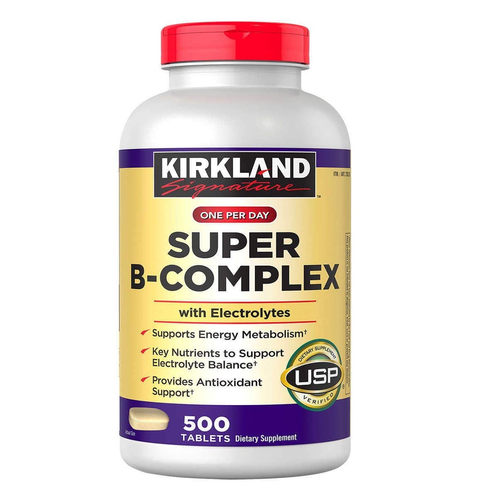Kirkland Signature Super B-Complex with Electrolytes, 500 태블릿 (4 팩)