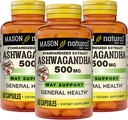 MASON NATURAL Ashwagandha 500 mg, 응력 및 에너지 지원, 초본 보충교재, 180 일 공급을 위한 Adaptogen