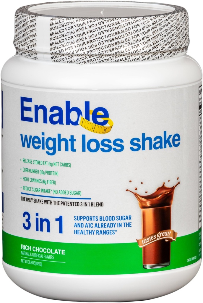 Enable Weight Loss Shake - 맛있고 영양분 보충, 2lb 11oz를 위한 부유한 초콜렛 풍미
