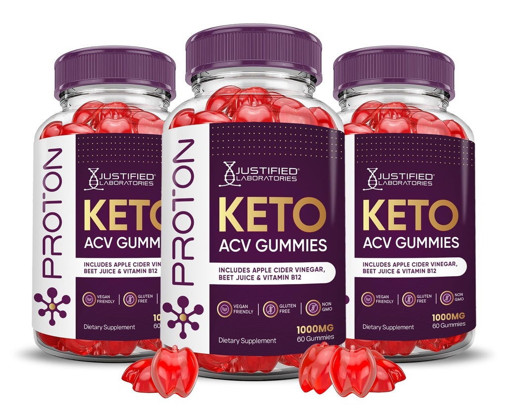 Justified Laboratories (3 팩 Proton Protein Keto ACV Gummies Advanced Formula 1000MG Proton Boost는 Pomegranate Beet Juice Powder B12 Vegan Non GMO 180 거미로 공식화되었습니다.