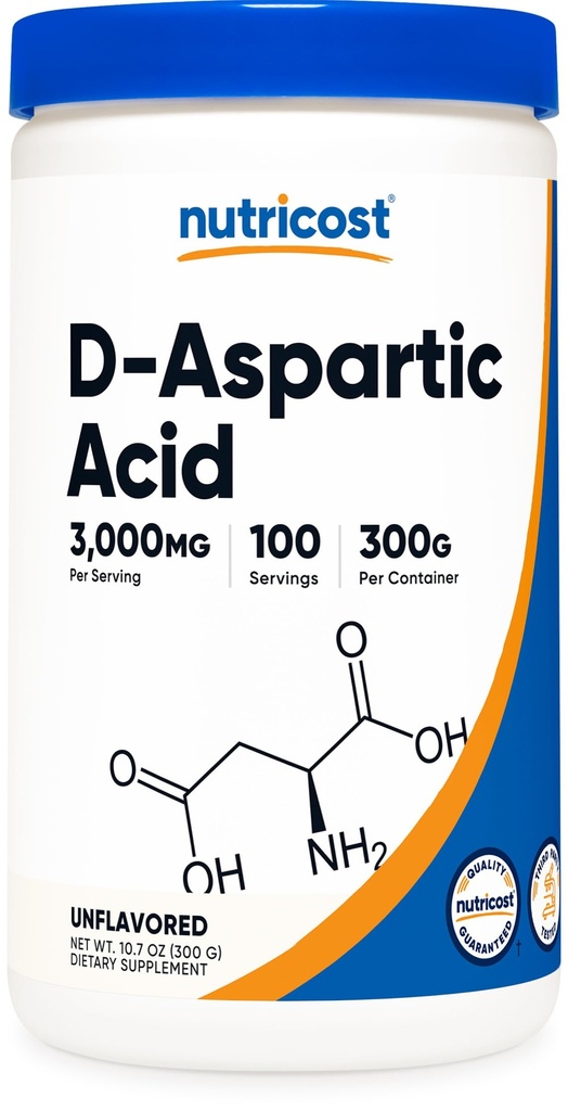 Nutricost D-Aspartic 산 (DAA) 분말 300G - 순수한 D Aspartic 산