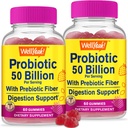 WellYeah (2 팩 50 억 Probiotics + Prebiotics for Men and Women Gummies - 소화 지원, Gut Health, Immune Support Gummy - 12 Strains - 60 Gummies와 소화 건강을 위한 Probiotics