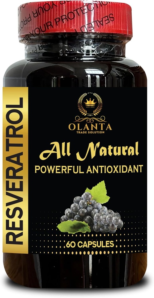 RESVERATROL 추출물 - Immune Response, Fights 산화 스트레스, 식물 기반 산화 방지제, 여성용 에너지 보조제, 여성용 면역 지원 - 1 병 60 캡슐