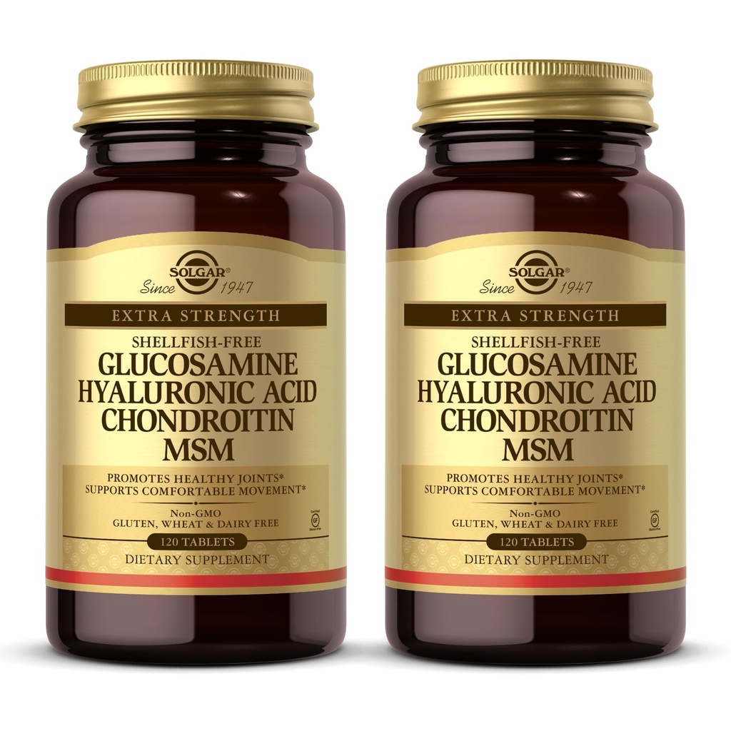 Solgar Glucosamine Hyaluronic 산 Chondroitin MSM - 120의 정제, 2의 팩 - 건강한 합동, 지원 안락한 운동을 승진시킵니다 - 비 GMO, 글루텐 자유로운 - 80 총 서빙