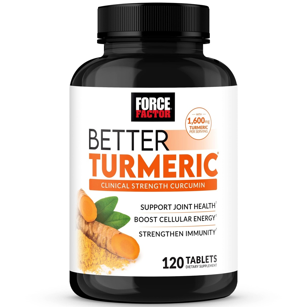FORCE FACTOR는 까만 고추 & Ginger, 임상 힘 합동 지원 보충교재, 우량한 흡수, 120의 정제를 가진 Turmeric Curcumin 1600mg를 더 나은