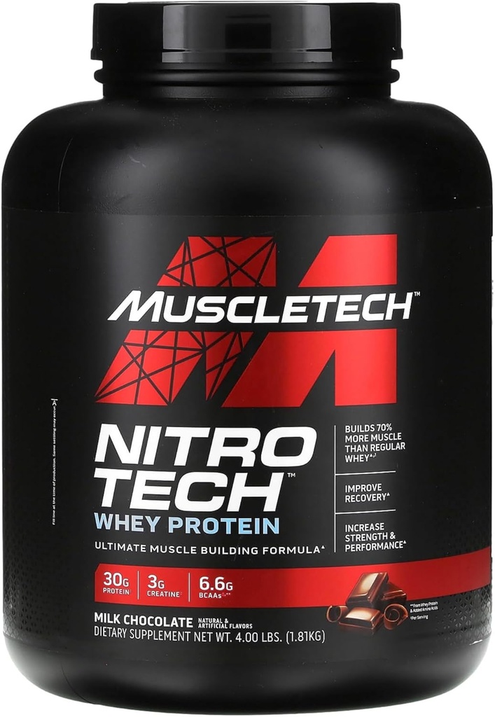 MuscleTech NitroTech 성능 시리즈 Whey Isolate 초콜릿 4lb