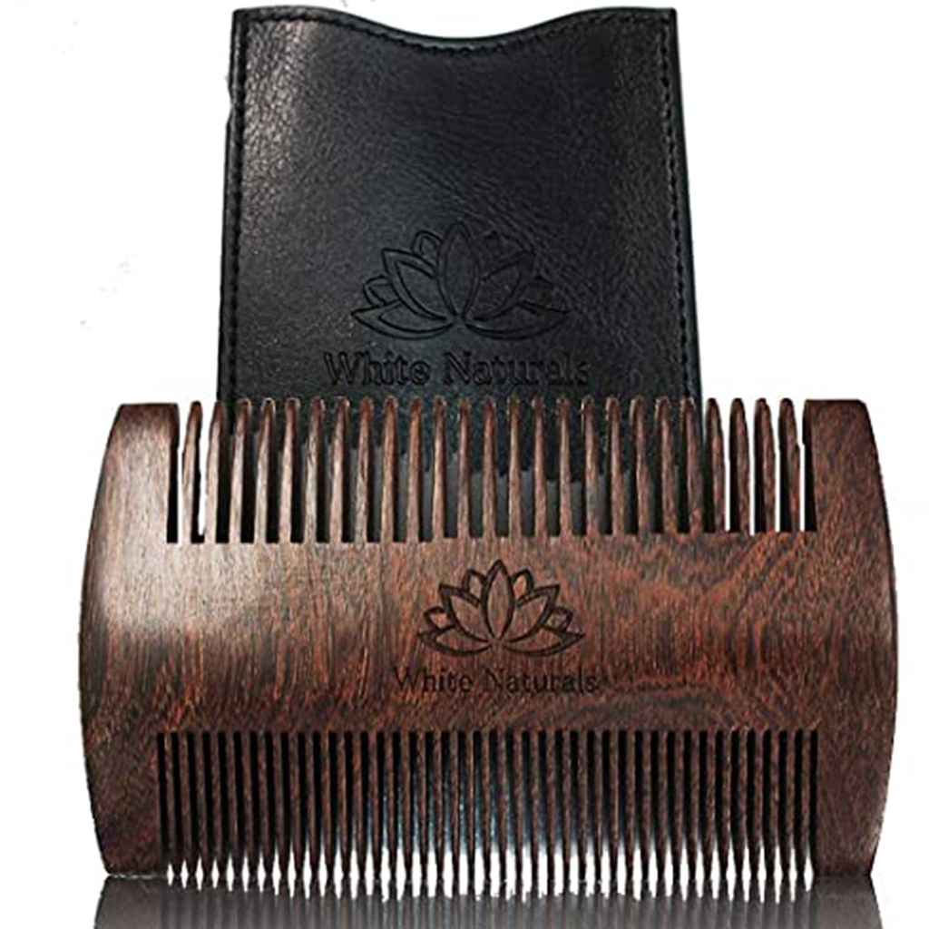 남자, 나무로 되는 자연적인 Sandalwood, 정밀한 이중 활동 이, 수공 프리미엄 샌들 나무, Balms 및 기름을 위한 완벽한, 백색 자연스럽은 빗, PU 가죽 상자, 소형 크기를 포함합니다
