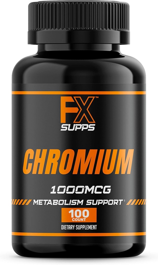 FX SUPPS Chromium Polynicotinate 1000 mcg (100 캡슐) 남자와 여자를 위한 무게 관리 보충교재 | 개량 에너지 생산과 심장 건강