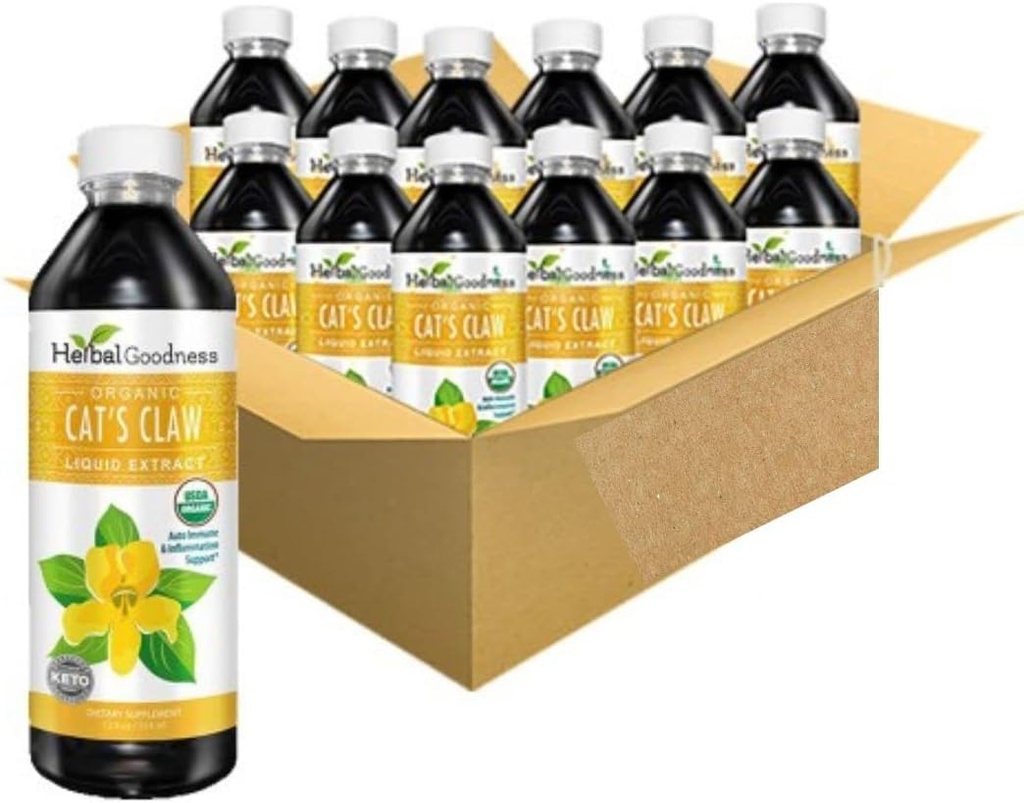 Cat's Claw Liquid Extract -Vegan -Gluten-Free - 유기농 고양이의 클로 액체 추출물 -12oz - Herbal Goodness (12 팩)