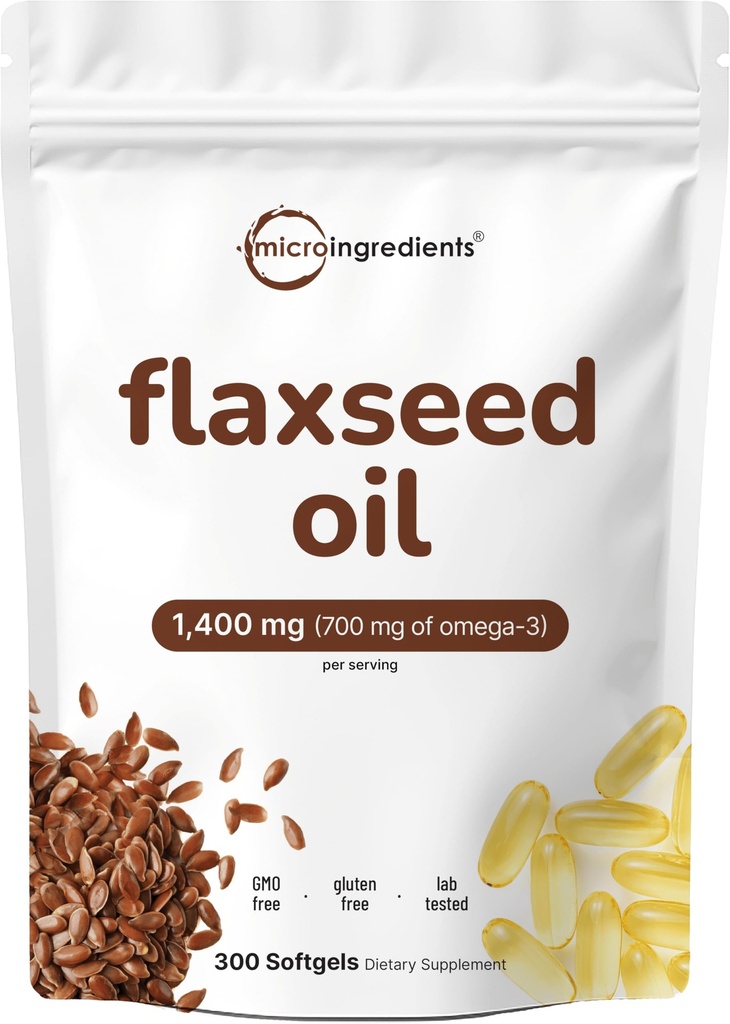 Flaxseed 기름 1400mg Softgels, 300의 조사 | w/700mg ALA 오메가 3, 찬 압박되는, 지방산, 알파 Linolenic 산, 지원 심장 건강 & 면역 체계에 있는 부자재 | 비 글루텐 없음 - 300의 서빙