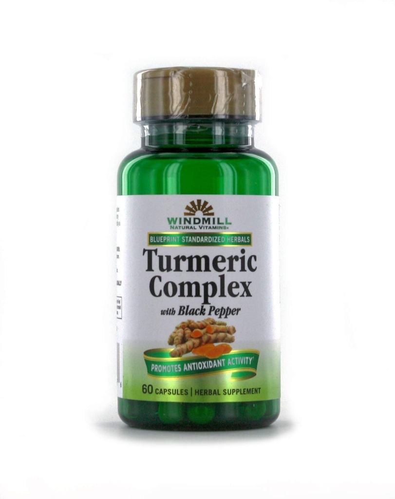 방아쇠 심황 복합체 1500 Mg 검은 후추 캡슐, 60.0 조사