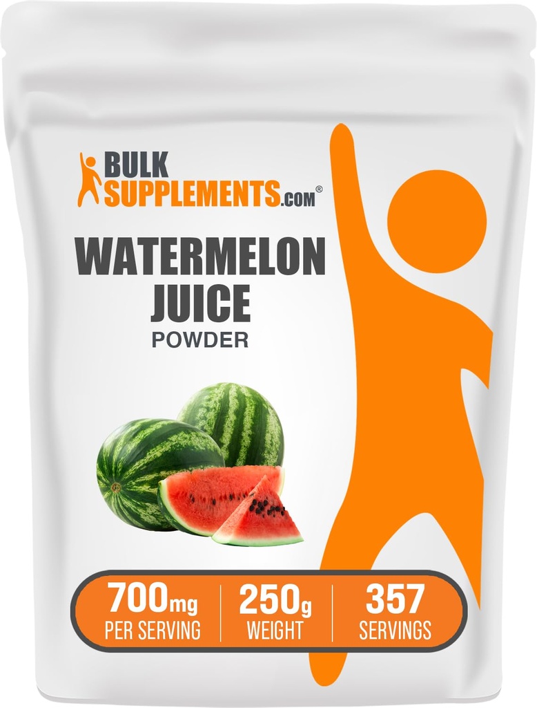 BulkSupplements.com 수박 주스 분말 - 수박 과일, 과일 분말, 위생 보충 - 서빙 당 700mg, 250g (8.8 oz) (팩 1)