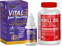 Vital 3 관절 솔루션® 임상 입증 액체 무릎 완화 + Bronson Antarctic Krill Oil 1000 mg Omega-3s EPA, DHA