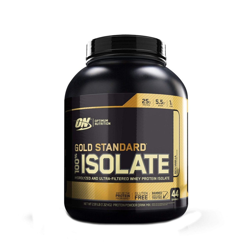 최적의 영양 골드 표준 100 % Isolate 3 LB TUB 2019 44 서빙 새로운 HYDROLYZED 및 울트라 필터링 프리미엄 Isolate Protein (Vanilla)