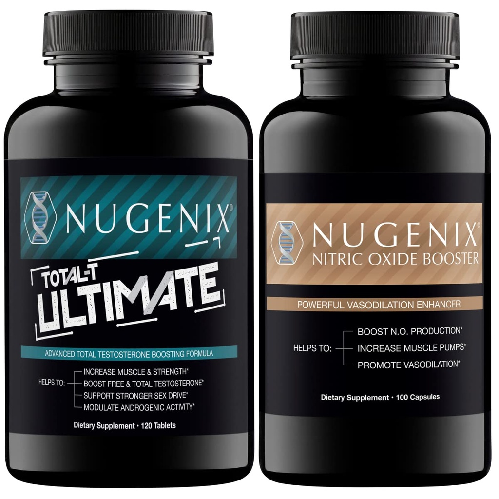 남성용 Nugenix Total-T Ultimate Testosterone Booster와 남성용 Nitric Oxide Booster