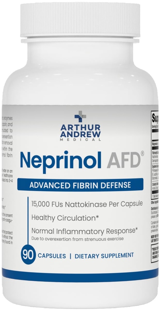 Arthur Andrew Medical, Neprinol AFD, Serrapeptase & Nattokinase, 90 카운트 (패키지 1)와 멀티 효소 혼합