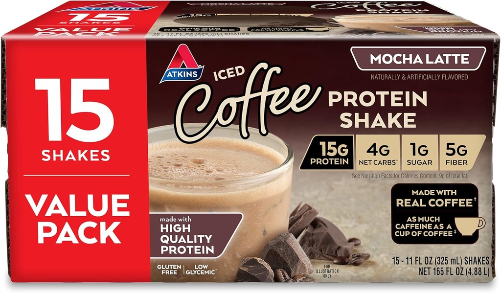 묽게함 글루텐 자유로운 단백질 Rich Shake, Mocha Latte, Keto 친절한, 15 조사