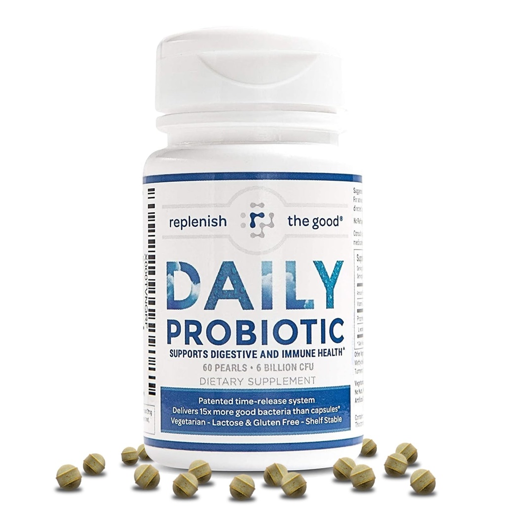 매일 Probiotic - 6 억 CFU - 일반 캡슐보다 더 효과적인 소화 건강 -15x 지원 - 가스, bloated Stomach & Acid Reflux (60 카운트)