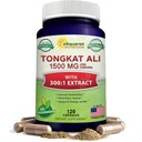 aSquared 영양 Tongkat Ali 1500mg - 120 캡슐 - Longjack (Eurycoma Longifolia) 추출물 보충교재 & 긴 잭 뿌리 분말 알약 - 남자 & 여자를 위한 Tongkat Ali