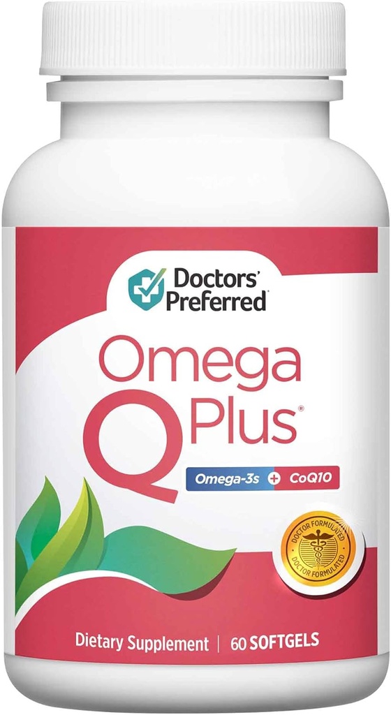 DOCTORS의 PREFERRED 오메가 Q 플러스 - 오메가 3 및 CoQ10 보충교재는 CoQ10의 50 mg를 가진 매일 심장 건강 지원을 제공하며 산화 방지제 힘 (60 softgels)를 제공합니다