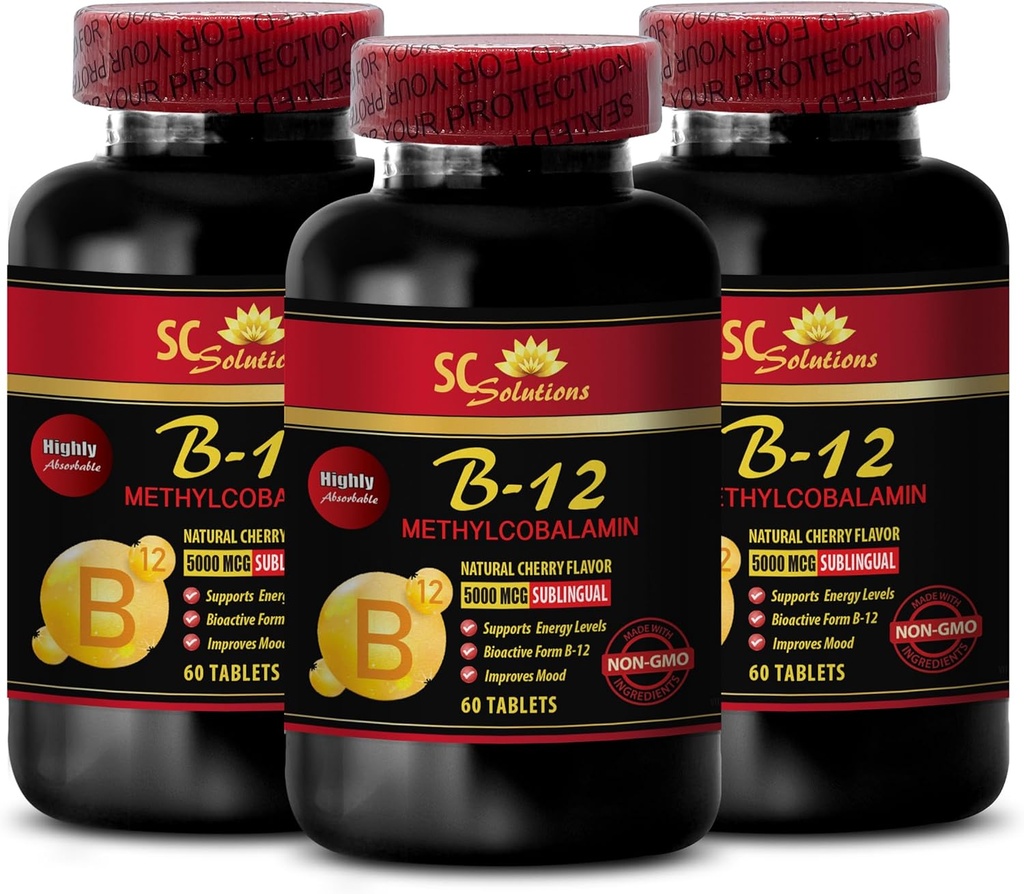 면역 지원 알약 - METHYLCOBALAMIN VITAMIN B-12 5000 - 여성, 제일 에너지 보충교재, 내구 stamina, 면역 지원 캡슐, 비타민 b 12 물질 대사 - 3 Bot 180를 위한 노화 방지 보충교재