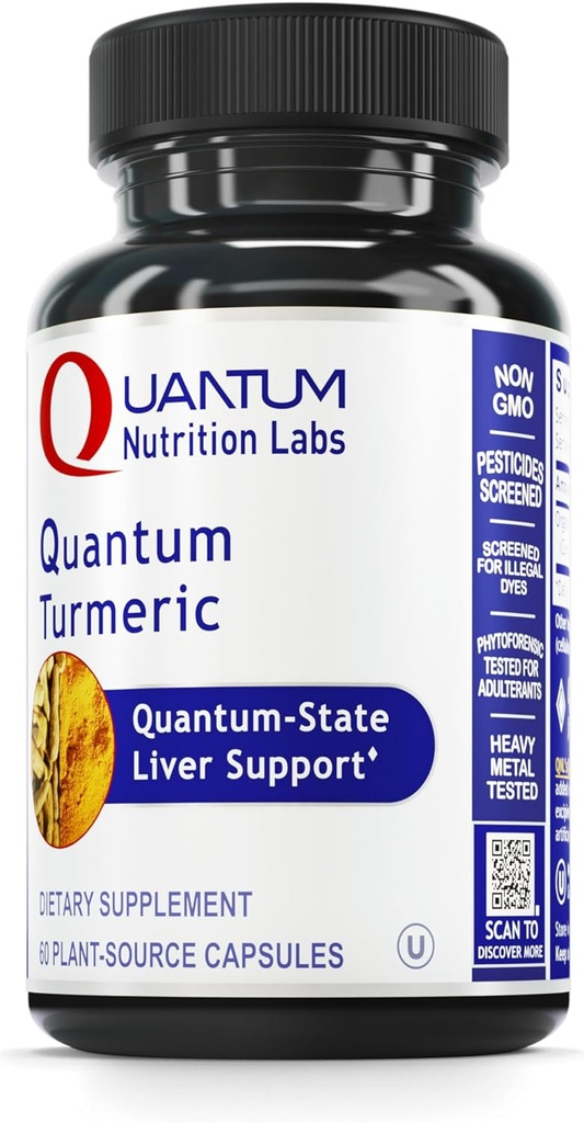 Quantum Nutrition Labs Turmeric - Turmeric 캡슐, Turmeric Curcumin 보충, Liver 지원, 캡슐 당 Curcuma의 500 mg - 60 채식 캡슐