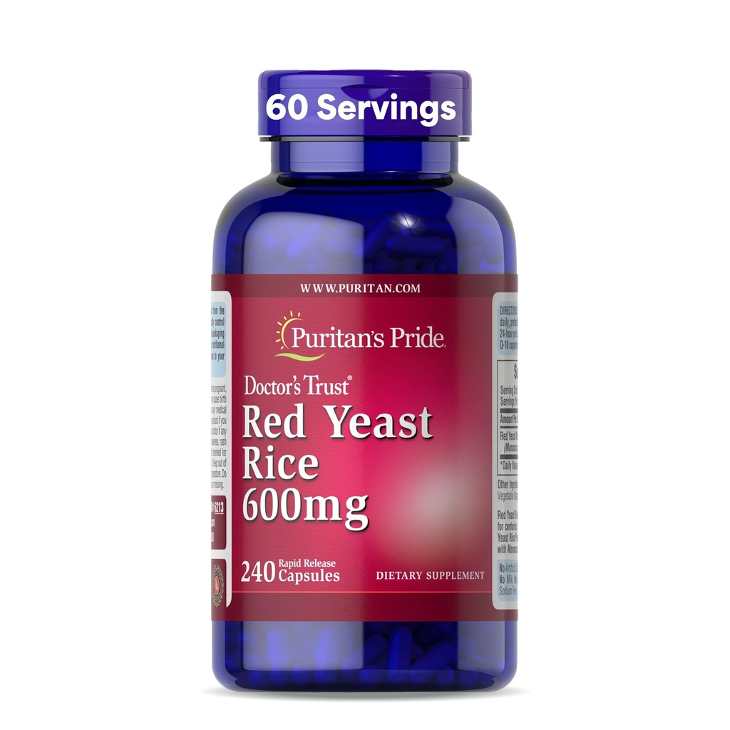 Puritan의 Pride Doctors Trust® Red Yeast Rice 600mg, Dietary Supplement, 240 Rapid Release 캡슐