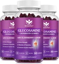 MSM & Elderberry와 Glucosamine Chondroitin Gummies - 1500mg Glucosamine Chondroitin Gummies는 Flexibility와 남성 & 여성, 60 Gummies (3 팩)에 대한 면역 지원을위한 보충을 보충합니다.