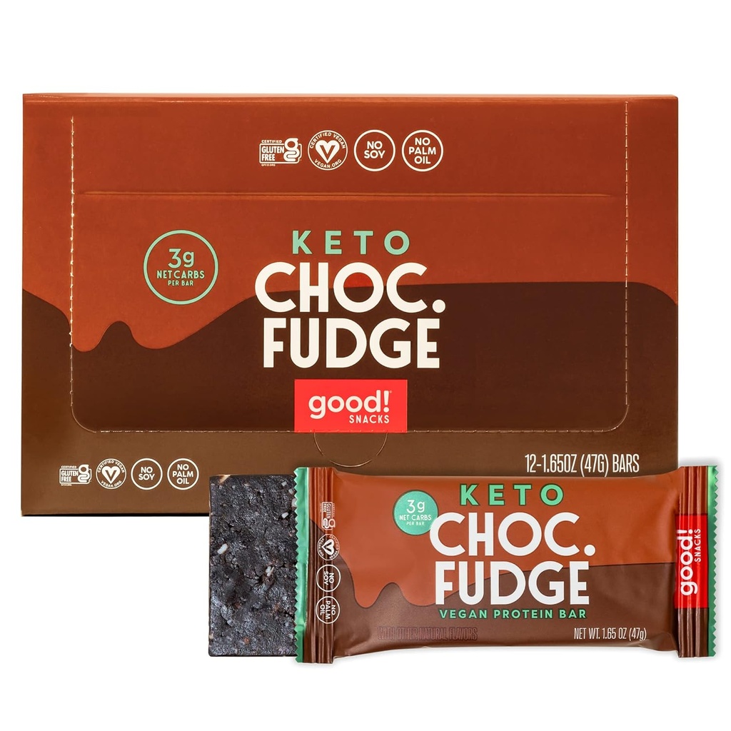 좋은! 식사 초콜렛 판결 Keto Protein Bar, Vegan, Soy & Gluten 무료, 낮은 설탕 식사 교체, 11g 고단백, 천연 건강한 스낵, Athletes & Active Lifestyles, 3g Net Carbs, 12 바