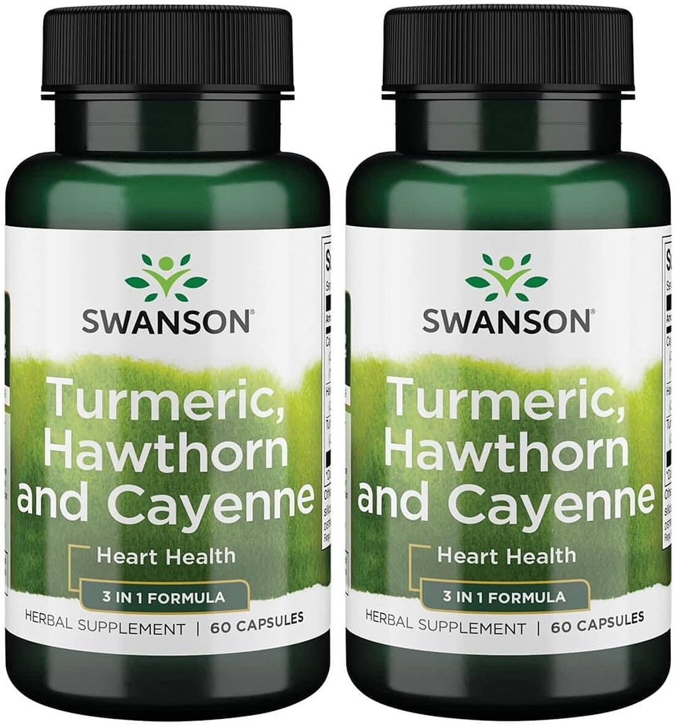 Swanson Full Spectrum Turmeric Hawthorn & Cayenne 60 캡슐 (2 팩)