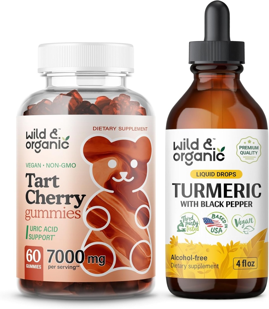 야생 & 유기 타트 Cherry Gummies & Turmeric Tincture 4 fl oz