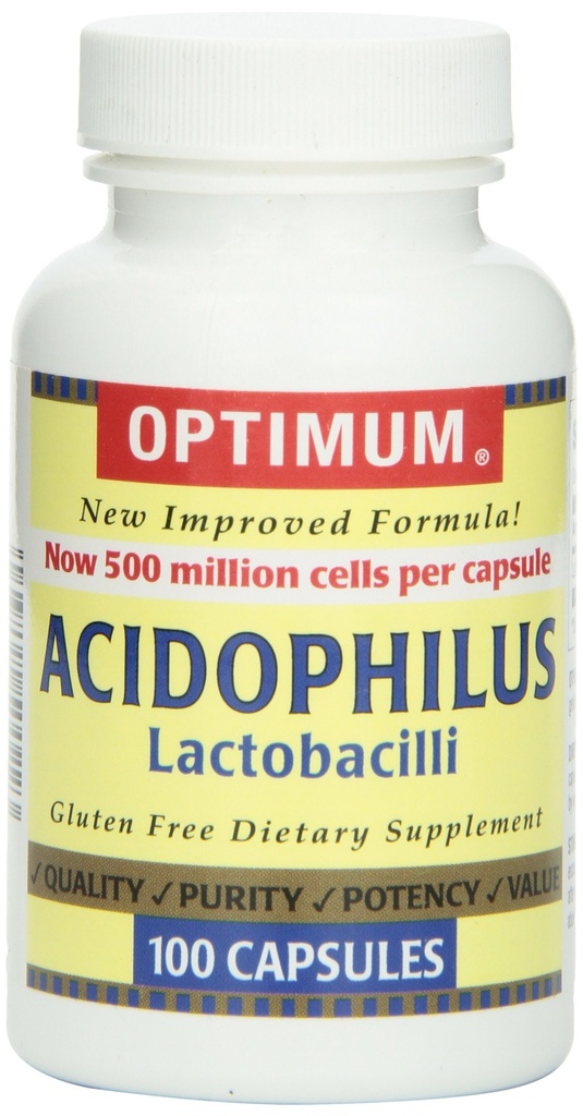 최적 Acidophilus Lactobacilli 캡슐, 100 개