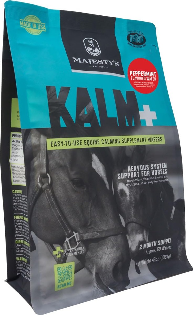Majestys Kalm 말/Equine Peppermint 웨이퍼 60 일 공급