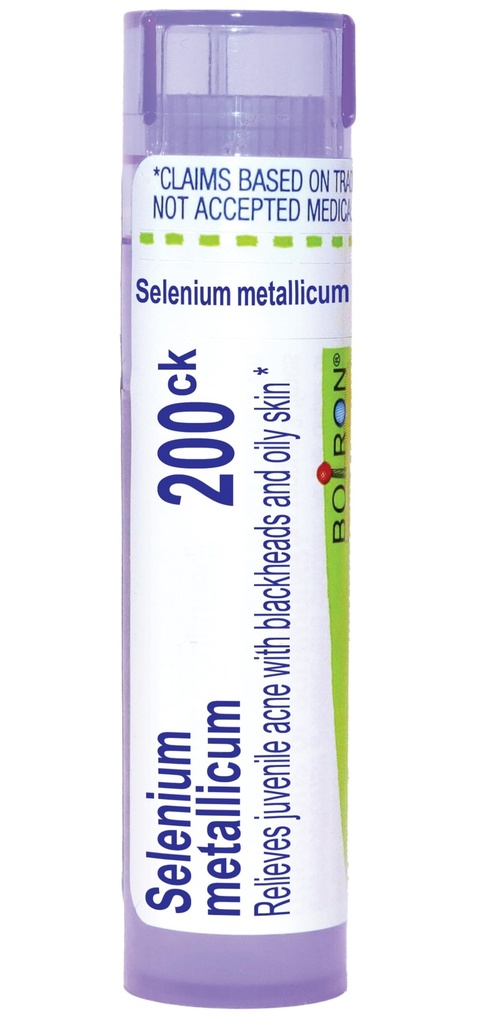 Boiron Selenium Metallicum 200Ck for Juvenile Acne 와 Blackheads - 80 펠릿